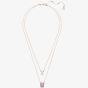 Swarovski Ladies Millenia Rose Gold Plated Octagon Layered Necklace 5640558