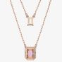 Swarovski Ladies Millenia Rose Gold Plated Octagon Layered Necklace 5640558