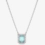 Swarovski Ladies Millenia Rhodium Plated Blue Octagon Necklace 5640289