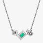 Swarovski Mesmera Green Mixed Cuts Rhodium Plated Necklace 5668278