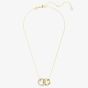 Swarovski Dextera White Interlocking Loop Gold Tone Plated Necklace 5668820