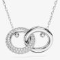 Swarovski Dextera White Interlocking Loop Rhodium Plated Necklace 5670251