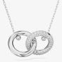 Swarovski Dextera White Interlocking Loop Rhodium Plated Necklace 5670251