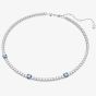 Swarovski Matrix Blue Mixed Cut Rhodium Plated Tennis Necklace 5666167 (M)