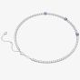 Swarovski Matrix Blue Mixed Cut Rhodium Plated Tennis Necklace 5666167 (M)