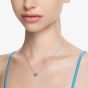 Swarovski Constella Blue Oval Cut Rhodium Plated Necklace 5671809