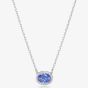 Swarovski Constella Blue Oval Cut Rhodium Plated Necklace 5671809