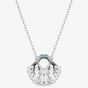 Swarovski Idyllia Rhodium Plated Blue Crystal Shell Necklace 5689195