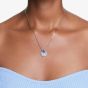 Swarovski Idyllia Rhodium Plated Blue Crystal Shell Necklace 5689195