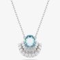 Swarovski Idyllia Rhodium Plated Blue Crystal Shell Necklace 5689195