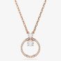 Swarovski Constella Rose Gold Tone Plated Round White Pave Necklace 5692266