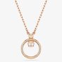 Swarovski Constella Rose Gold Tone Plated Round White Pave Necklace 5692266