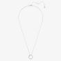 Swarovski Dextera Rhodium Plated White Pave Circle Necklace 5692737