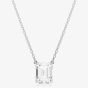 Swarovski Stilla Rhodium Plated White Octagonal Necklace 5693405