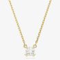 Swarovski Stilla Gold Tone Plated White Square Necklace 5693153