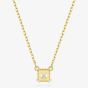 Swarovski Stilla Gold Tone Plated White Square Necklace 5693153