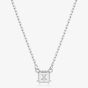 Swarovski Stilla Rhodium Plated Square Cubic Zirconia Necklace 5701903