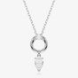 Swarovski Mesmera Rhodium Plated Pear Cut Zirconia Halo Pendant Necklace 5723146