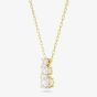 Swarovski Stilla Attract Gold Tone Plated Three Stone Zirconia Pendant Necklace 5723298