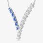 Swarovski Matrix Rhodium Plated Mixed Cut Blue & White Zirconia Necklace 5732265