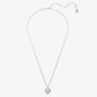 Swarovski Dextera Rhodium Plated Round White Crystal Pendant Necklace 5733400