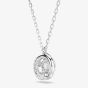 Swarovski Dextera Rhodium Plated Round White Crystal Pendant Necklace 5733400