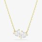 Swarovski Mesmera Gold Tone Plated Double White Zirconia Heart Necklace 5733475