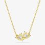 Swarovski Mesmera Gold Tone Plated Double White Zirconia Heart Necklace 5733475