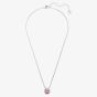 Swarovski Bella Rhodium Plated Round Pink Crystal Pendant Necklace 5734230