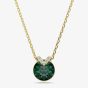 Swarovski Bella Gold Tone Plated Round Green Crystal Pendant Necklace 5735387