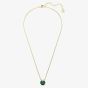 Swarovski Bella Gold Tone Plated Round Green Crystal Pendant Necklace 5735387
