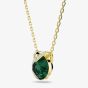 Swarovski Bella Gold Tone Plated Round Green Crystal Pendant Necklace 5735387