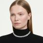 Swarovski Una Angelic Rhodium Plated Cushion Cut Multi Halo Necklace 5751326
