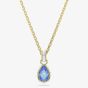 Swarovski Chroma 18ct Yellow Gold Plated Pear Cut Blue Pendant 5757786