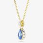 Swarovski Chroma 18ct Yellow Gold Plated Pear Cut Blue Pendant 5757786