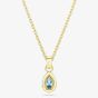 Swarovski Chroma 18ct Yellow Gold Plated Pear Cut Blue Pendant 5757786