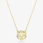 Swarovski Una Angelic 18ct Yellow Gold Round Cut Halo Pendant 5758061