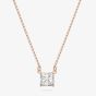 Swarovski Attract Square Clear Crystal Rose Gold Tone Necklace 5510698