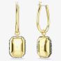 Swarovski Sublima 18ct Yellow Gold Plated Emerald Cut Cluster Drop Earrings 5752890