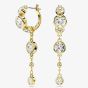Swarovski Imber Gold Tone Plated Round Cut Crystal Dropper Earrings 5680097