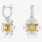 Swarovski Idyllia Rhodium Plated Yellow Flower Dropper Earrings 5683243
