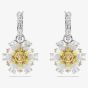 Swarovski Idyllia Rhodium Plated Yellow Flower Dropper Earrings 5683243