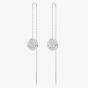 Swarovski Meteora Rhodium Plated Crystal Disc Chain Dropper Earrings 5683448