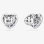 Swarovski Hyperbola Rhodium Plated Blue Heart Stud Earrings 5683576