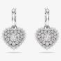 Swarovski Hyperbola Rhodium Plated White Heart Dropper Earrings 5684384