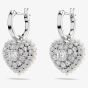 Swarovski Hyperbola Rhodium Plated White Heart Dropper Earrings 5684384