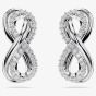 Swarovski Hyperbola Rhodium Plated White Infinity Earrings 5687269