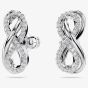Swarovski Hyperbola Rhodium Plated White Infinity Earrings 5687269