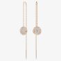 Swarovski Meteora Rose Gold Tone Plated Crystal Disc Chain Dropper Earrings 5689427