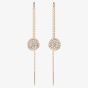 Swarovski Meteora Rose Gold Tone Plated Crystal Disc Chain Dropper Earrings 5689427